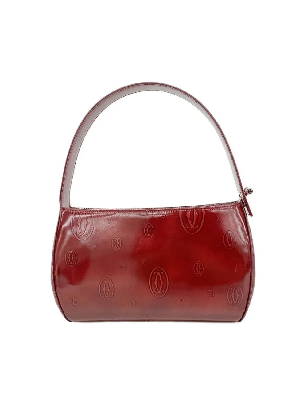 Cartier Handbag Happy Birthday Leather Bordeaux Silver